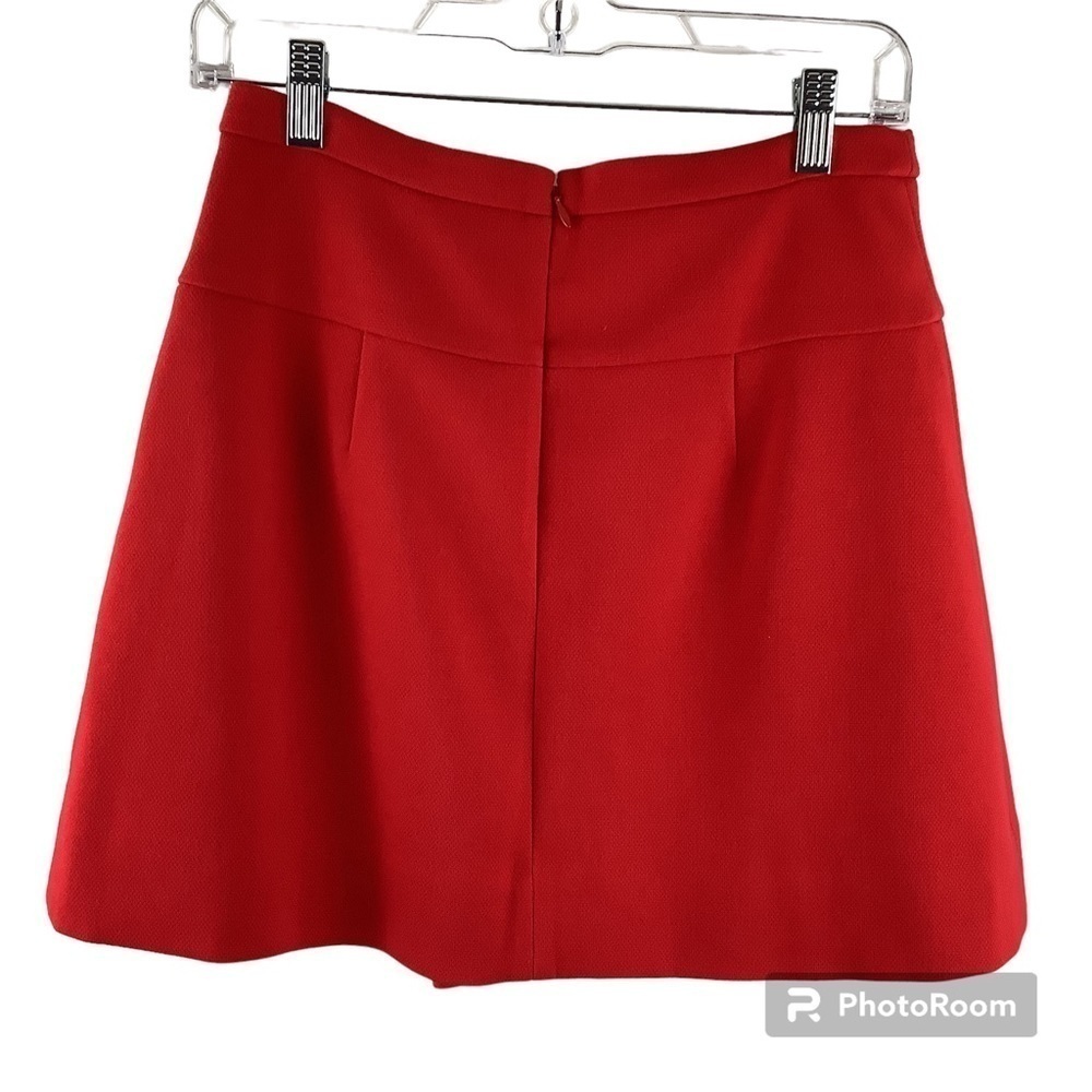 NWT J.Crew Red A-line Pleated Skirt Size O - Picture 2 of 6